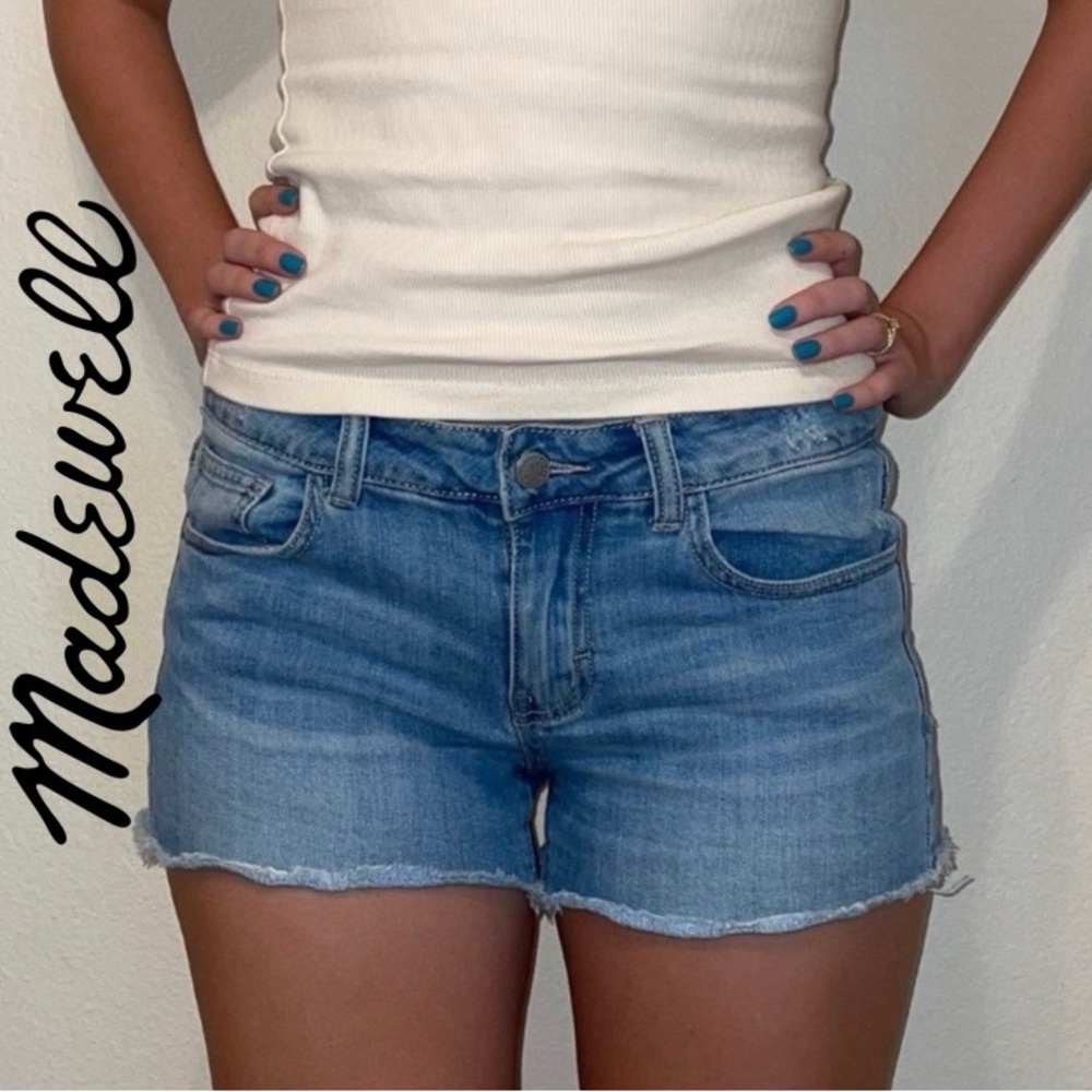 Madewell “Cali Demi Boot” Mid Rise Cut Off Jean Shorts Size 27P